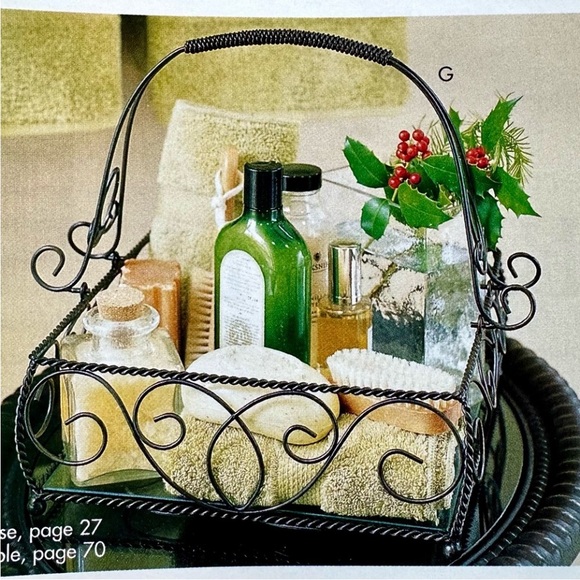 SL@H Square Iron Jamestown Centerpiece Glass Tray- removable handle - Picture 4 of 11